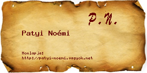 Patyi Noémi névjegykártya